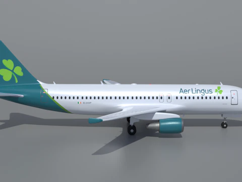 Airbus A320 Aer Lingus Airlines 3D Model