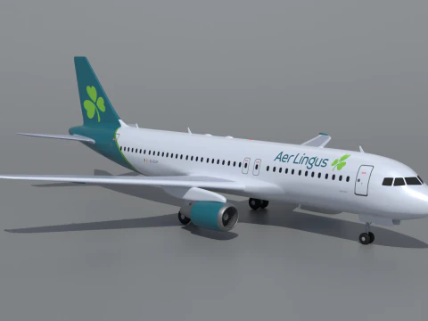 Airbus A320 Aer Lingus Airlines 3D Model