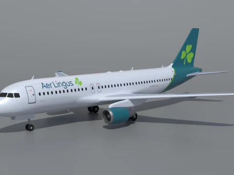 Airbus A320 Aer Lingus Airlines 3D Model