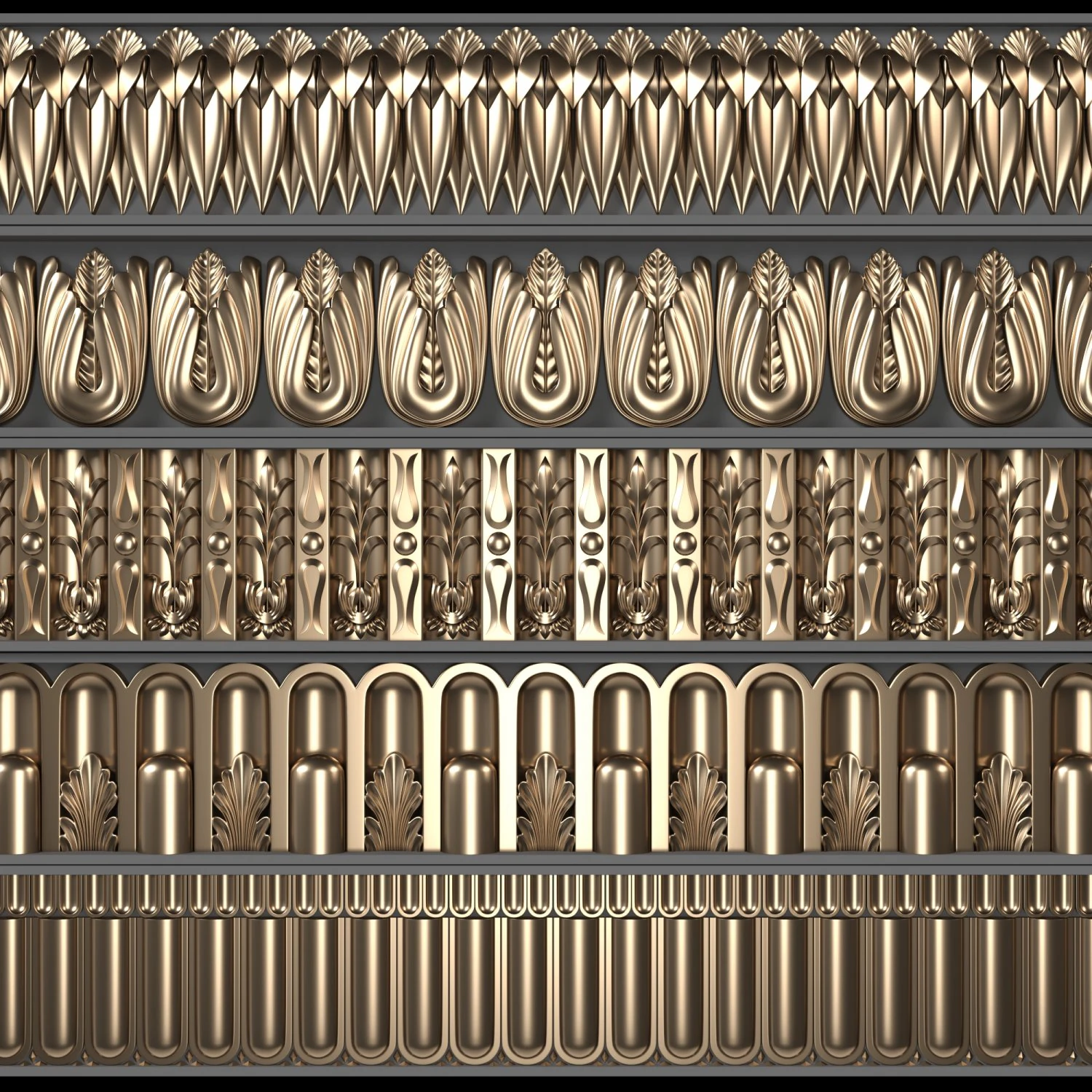 Trim Ornament 01 3D Model .c4d .max .obj .3ds .fbx .stl .blend 