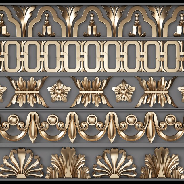 Trim Ornament 02 3D मॉडल .c4d .max .obj .3ds .fbx .stl .blend 
