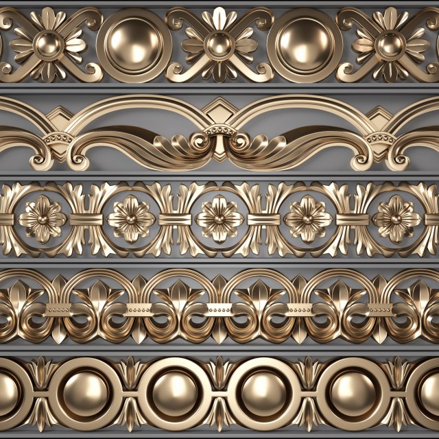 Trim Ornament 03 3D Модель .c4d .max .obj .3ds .fbx .stl .blend 