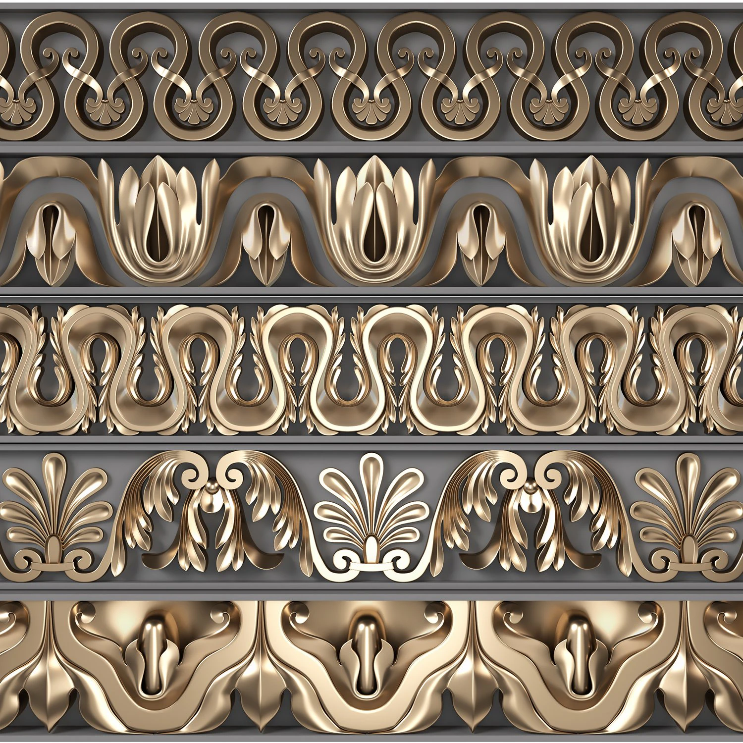 Trim Ornament 04 3D Model .c4d .max .obj .3ds .fbx .stl .blend 