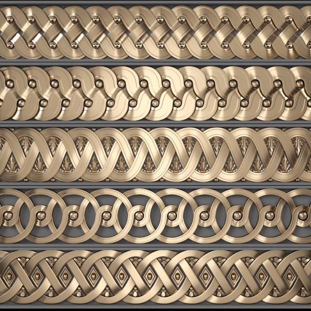 Trim Ornament 05 3D Model .c4d .max .obj .3ds .fbx .stl .blend 