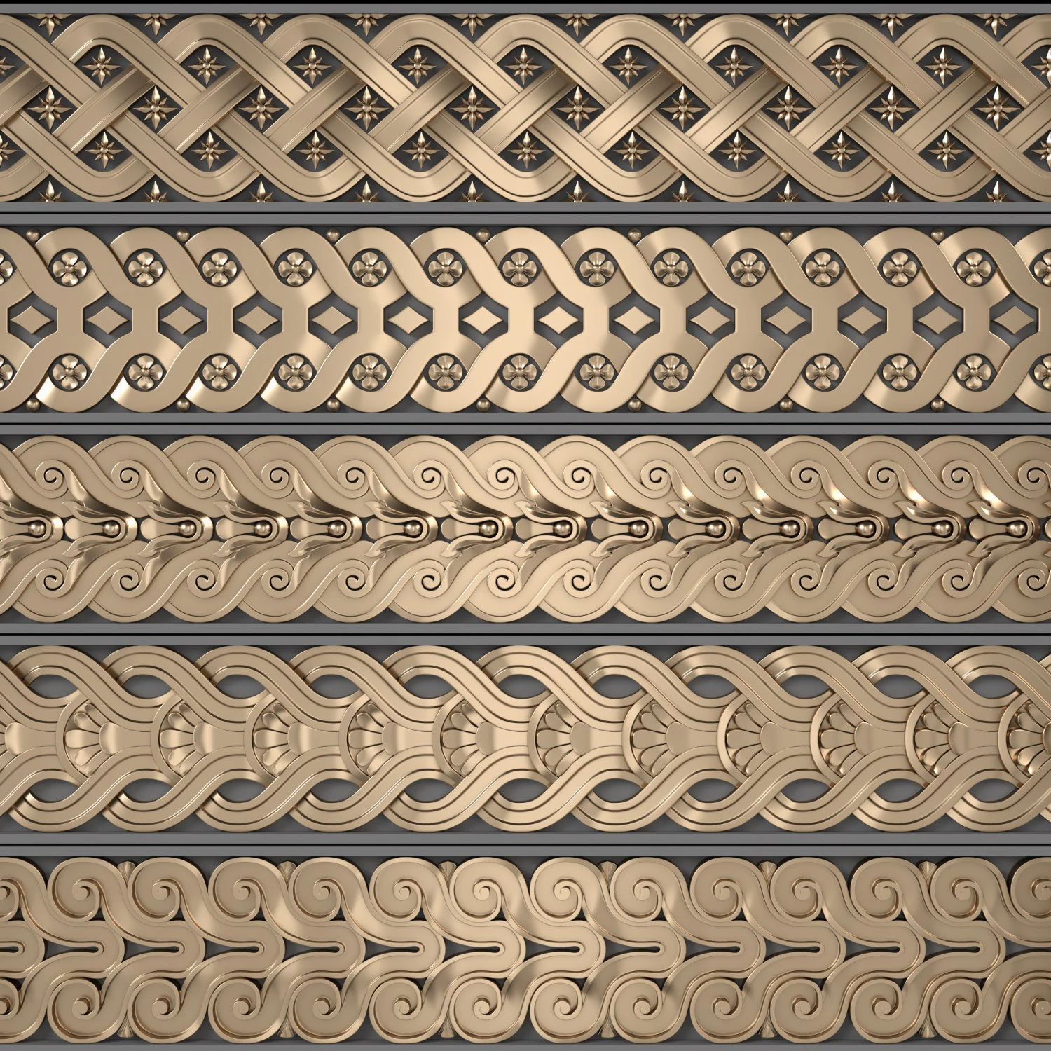 Trim Ornament 06 3D Model .c4d .max .obj .3ds .fbx .stl .blend 