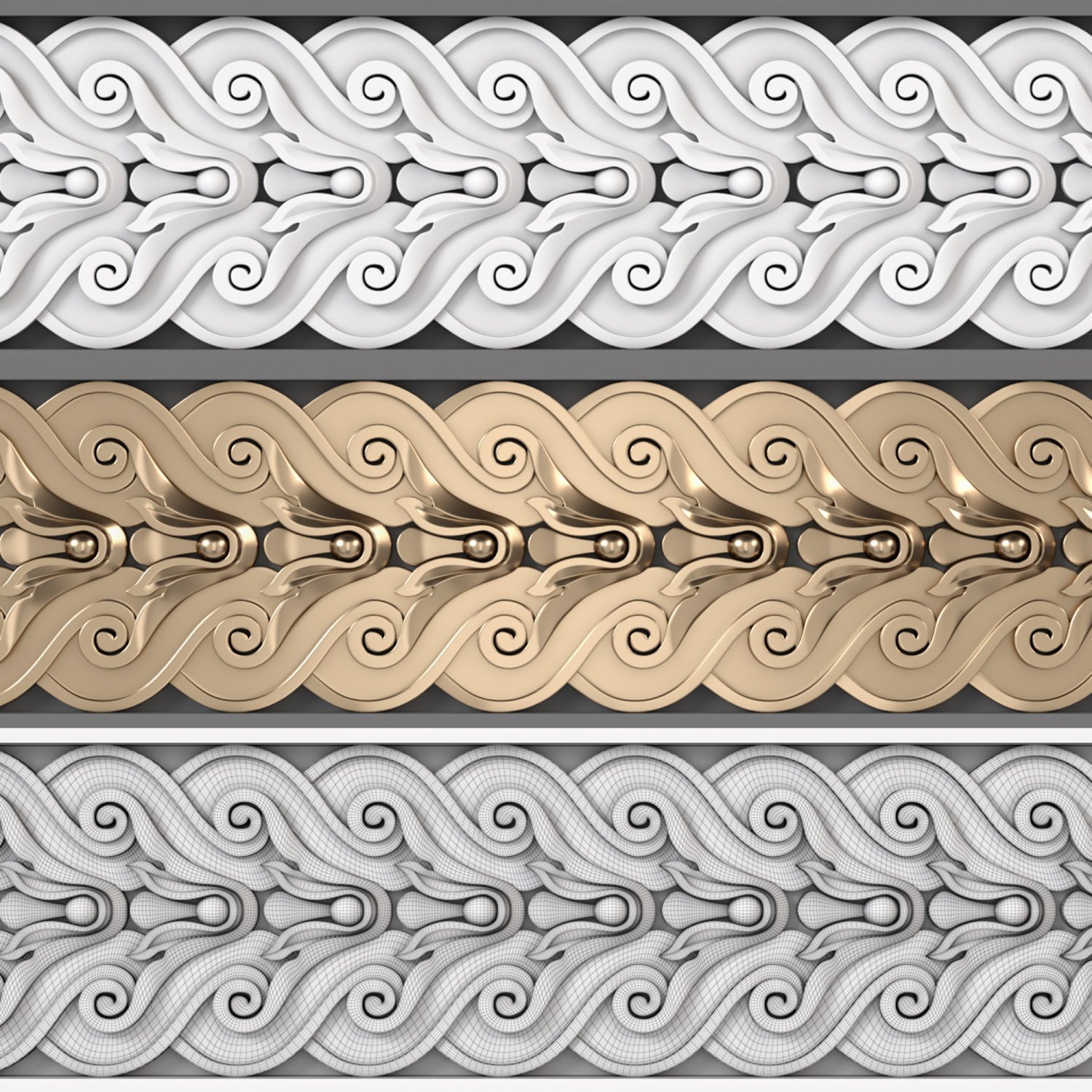 Trim Ornament 06 3D Модель In Украшение 3DExport