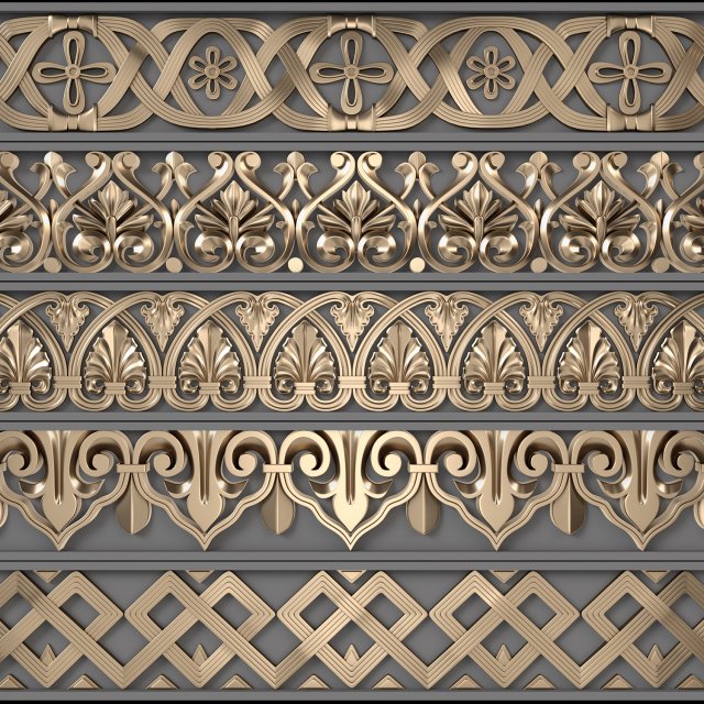 Trim Ornament 10 Model 3D .c4d .max .obj .3ds .fbx .stl .blend 