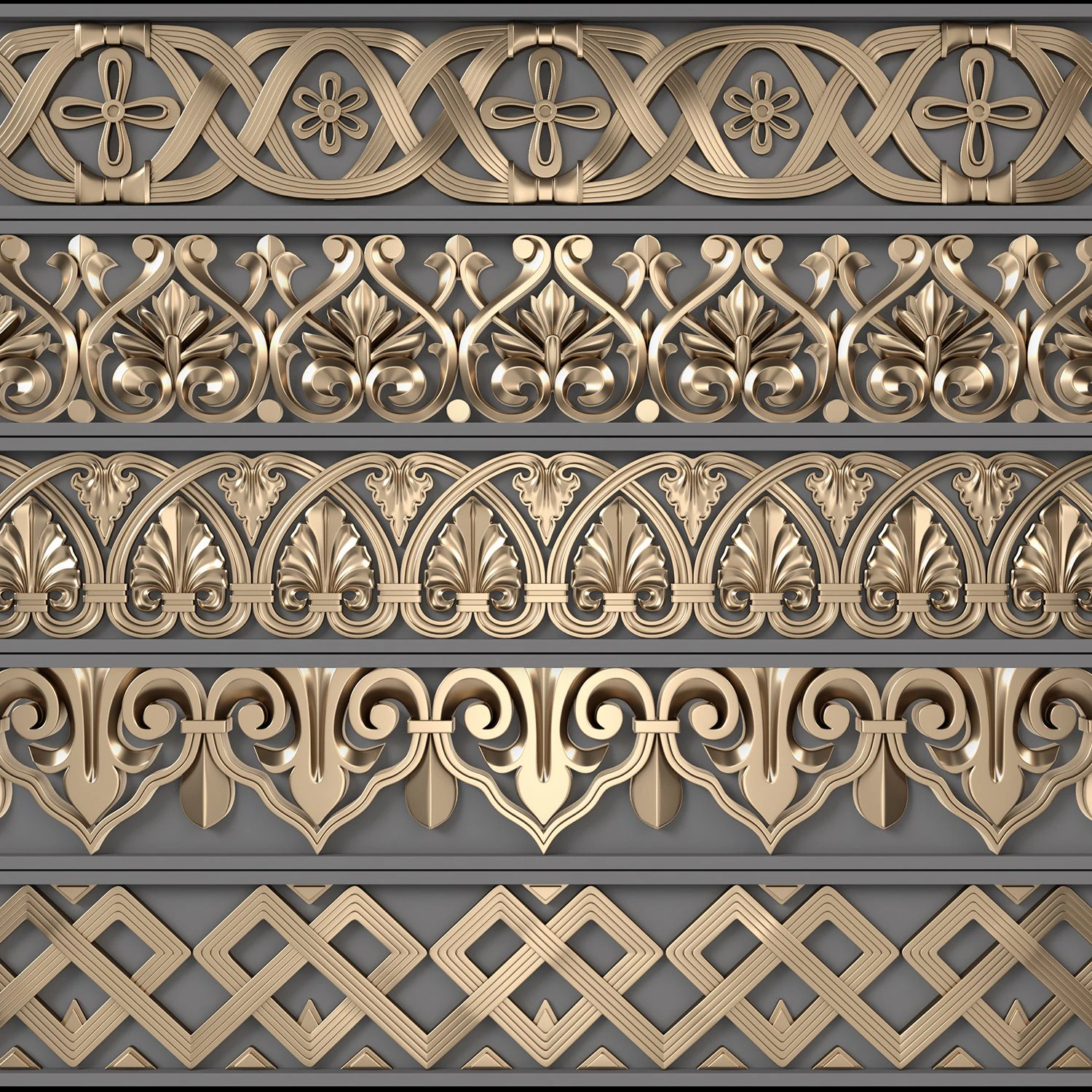 Trim Ornament 10 3D Model .c4d .max .obj .3ds .fbx .stl .blend