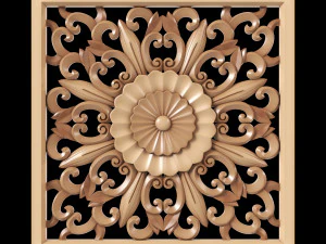 Резьба по дереву Настенное искусство 01 3D Модель