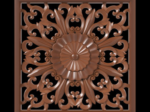 Wood Carving Wall Art 01 3D Model