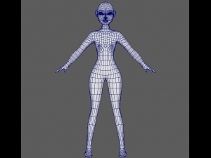 base mesh girl character 3D Модель
