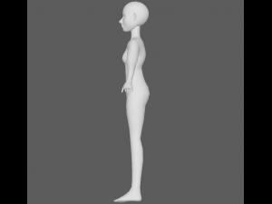 base mesh girl character 3D Модель