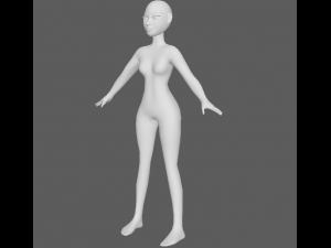 base mesh girl character 3D Модель
