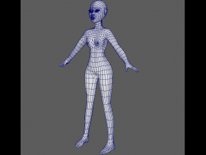 base mesh girl character 3D Модель