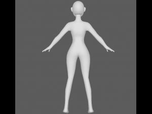 base mesh girl character 3D Модель