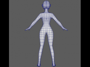 base mesh girl character 3D Модель