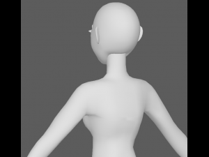 base mesh girl character 3D Модель