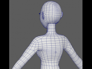 base mesh girl character 3D Модель