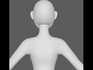 base mesh girl character 3D Модель