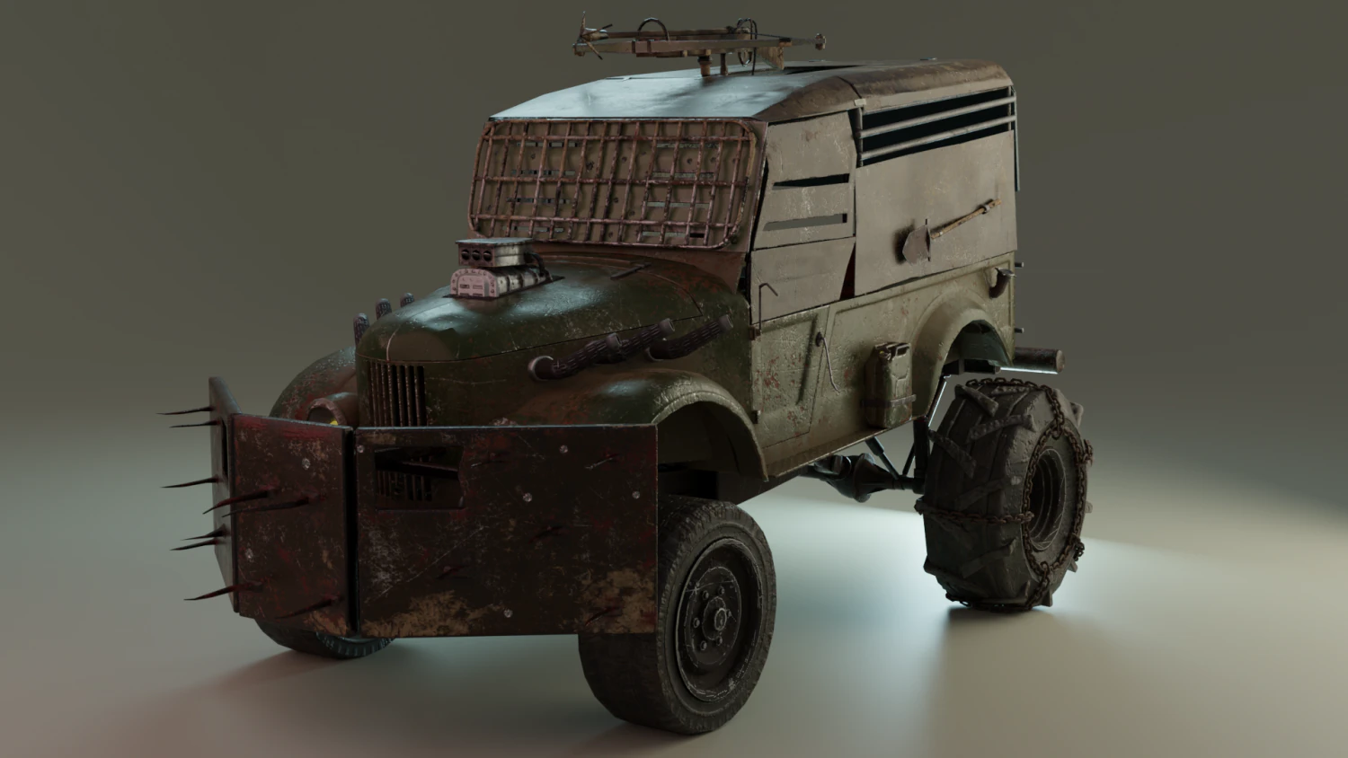 caminh&atilde;o p&oacute;s-apocal&iacute;ptico Modelo 3D .c4d .max .obj .3ds .fbx .stl .blend 