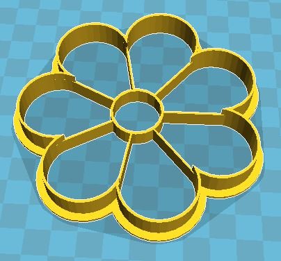 chamomile flower cookie cutter 3D Baskı Modeli .c4d .max .obj .3ds .fbx .stl .blend 