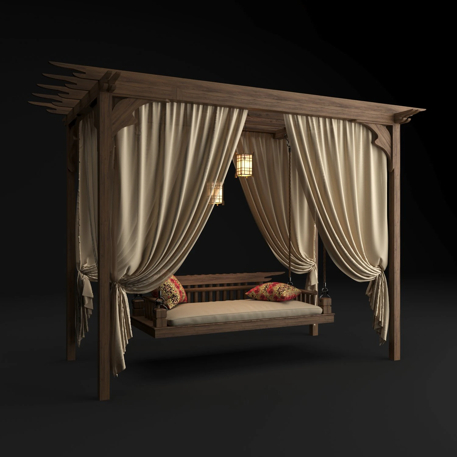 garden swing 3D Model .c4d .max .obj .3ds .fbx .stl .blend 