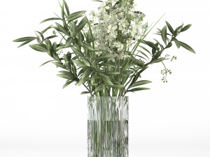 bouquet of hydrangea olive branch and eucalyptus 3D Модель