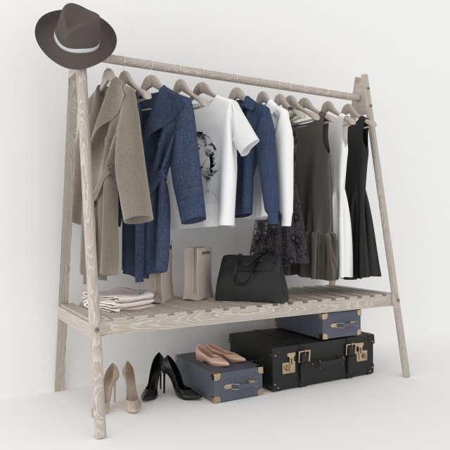 clothing rack i Modello 3D .c4d .max .obj .3ds .fbx .stl .blend 