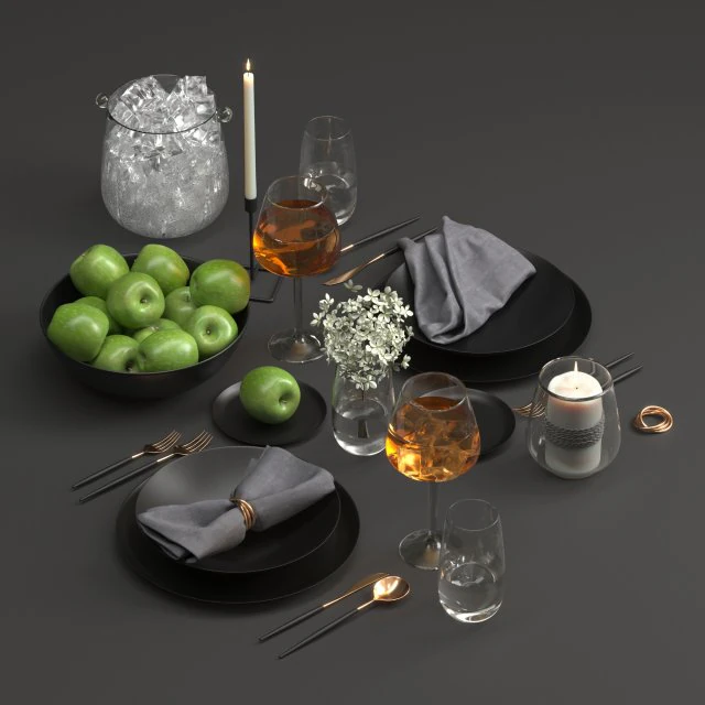 table setting 3D Model .c4d .max .obj .3ds .fbx .stl .blend 