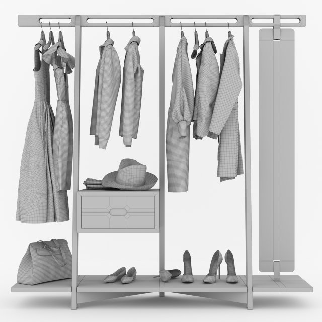 clothing rack ii 3D in 3DExport