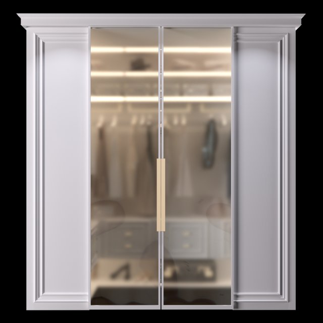 wardrobe with doors 3D 모델 .c4d .max .obj .3ds .fbx .stl .blend 