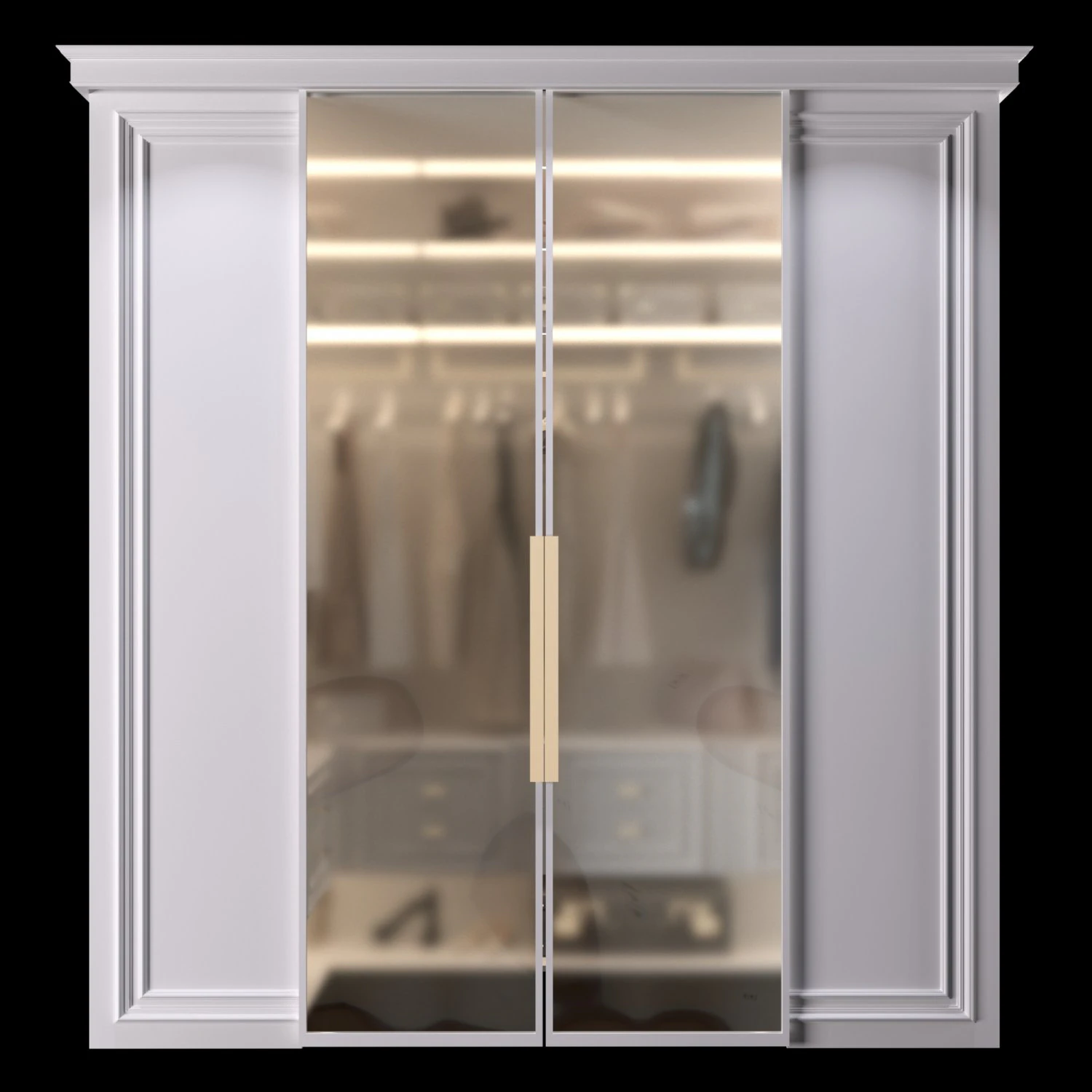 wardrobe with doors 3D Model .c4d .max .obj .3ds .fbx .stl .blend 