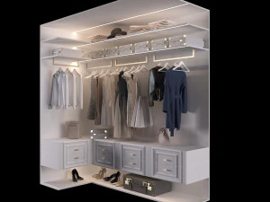 wardrobe with doors 3D Model