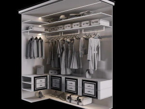 wardrobe with doors 3D Model