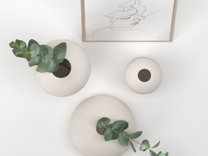 bouquet of eucalyptus branches in the white jar 3D मॉडल
