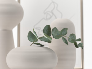 bouquet of eucalyptus branches in the white jar 3D मॉडल