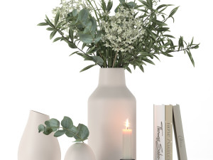 bouquet of eucalyptus and hydrangea Modèle 3D