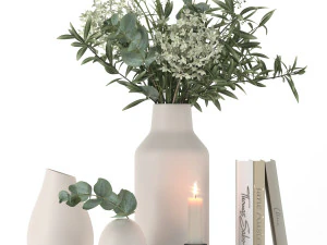 bouquet of eucalyptus and hydrangea 3D Model