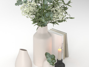 bouquet of eucalyptus and hydrangea 3D 모델