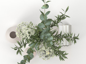 bouquet of eucalyptus and hydrangea 3D 모델
