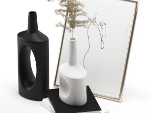 decorative set vases with a hole 3D Model