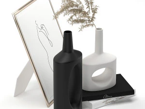 decorative set vases with a hole 3D Model
