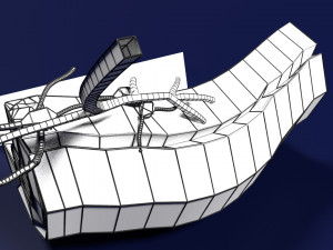 3D Colon cancer staging detail labelled 3D Model