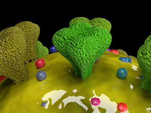 3D corona virus detail labelled cut section model Modelo 3D
