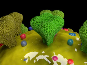 3D corona virus detail labelled cut section model 3D Model
