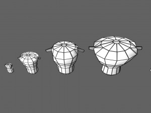 3D Uterus different stages of development cut label 3D मॉडल
