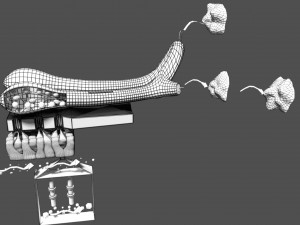 Olfactory system smell odour detail labelled 3D Model