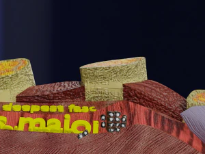 Breast Cancer types spread labelled detail 3D Model