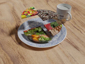 HEALTHY FOOD PLATE PROPORTION 3D Print Model