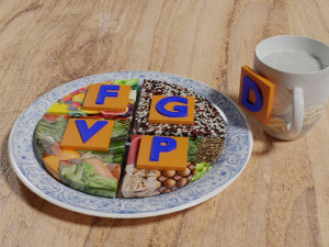 HEALTHY FOOD PLATE PROPORTION 3D प्रिंट मॉडल
